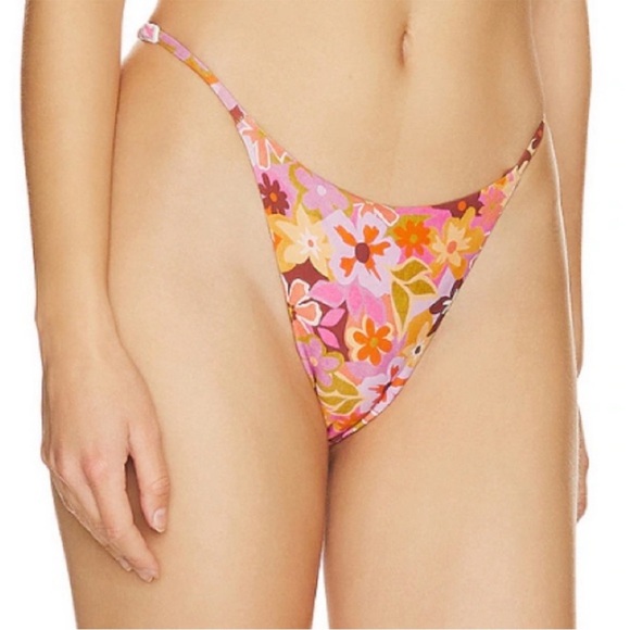 🌻NEW w.tags! REVOLVE Stone Fox Swim Retro Pop Isle Cheeky Bikini Bottom Size S - Picture 3 of 9